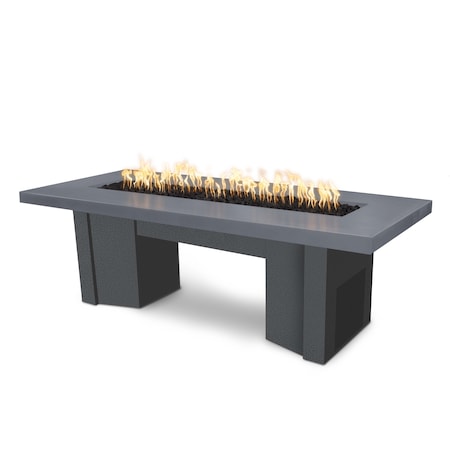 The Outdoor Plus 60 Alameda Fire Table Smooth Concrete, Match Lit w/Flame Sense System, Gray Concrete Top, Natural Gas OPT-ALMGFRC60FSML-GRY-SLV-NG